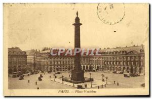 Old Postcard Paris Place Vendome