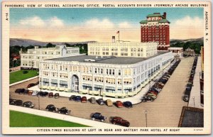 Asheville North Carolina, General Accounting Office, Postal Building, Postcard