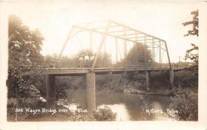 B32/ Milford Nebraska Ne Real Photo RPPC Postcard 1912 Wagon Bridge