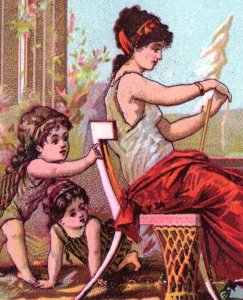 1880s Frear's Troy Cash Bazaar Greek Roman Mother & Children Lot Of 4 F163