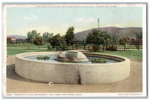 c1910 Fremont's Flag Monument Old Town San Diego California CA Phostint Postcard