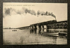 Mint Vintage C and N W Railroad Bridge Green Bay Wisconsin RPPC