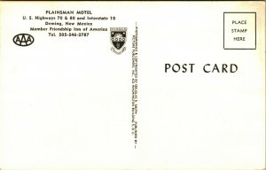 Plainsman Motel Highway 70 & 80 Deming New Mexico NM UNP Vtg Chrome Postcard P10