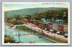 WHITEHALL NY VIEW FROM G.A.R. PARK ANTIQUE POSTCARD