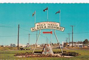 Canada British Columbia Dawson Creek Alaska Highway Sign