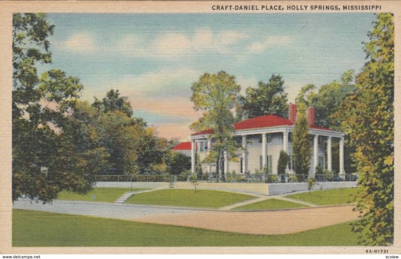 HOLLY SPRINGS, Mississippi, 1930-40s; Craft-Daniel Place