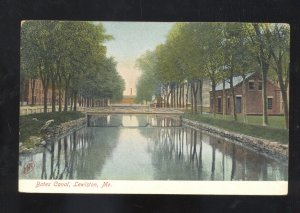 LEWISTON MAINE BATES CANAL BRIDGE VINTAGE POSTCARD