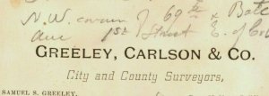 1890's Greeley Carlson & Co. City & County Surveyors P152