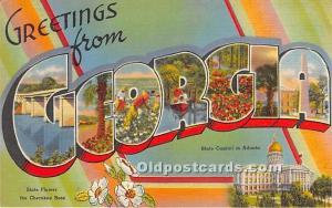 Greetings from Georgia, GA, USA Large Letter Unused 