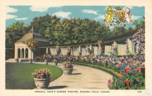 NIAGARA FALLS, Canada  OAKE'S GARDEN THEATRE~Pergola & Flowers  c1940's Postcard