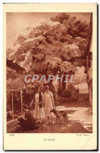 Old Postcard Dog On Tour