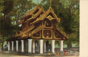 burma, Pavilion nearby a Buddhist Pagoda (1910s) Italian Mission Postcard