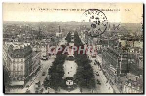 Old Postcard Paris Panorame Towards the Boulevard Richard Lenoir