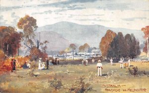 Healesville Austrialia Playing Cricket Vintage Postcard AA62152