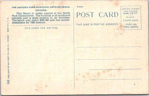 Postcard BEACH SCENE Chicago Illinois IL AM5676