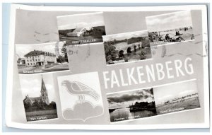 Halland County Sweden Postcard Falkenberg 1957 Vintage Multiview RPPC Photo