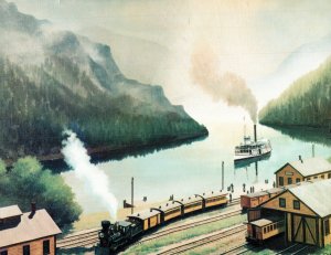 Columbia River Portage Point a Painting by Howard Fogg Plus Size Postcard