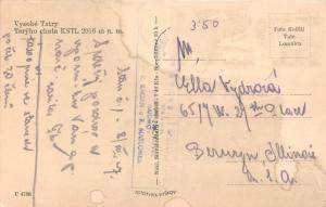 VYSOKE TATRY CZECHOSLOVAKIA TERYHO CHATA KSTL~PHOTO POSTCARD 1947?