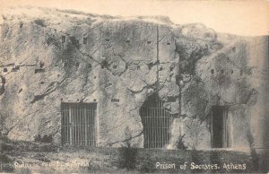 PRISON OF SOCRATES ATHENS GREECE POSTCARD (c. 1910)