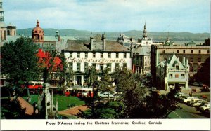 VINTAGE POSTCARD STREET SCENE AND HOTELS AT OLD QUEBEC CITY 1960's