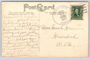 Des Moines Iowa~Polk County Courthouse~Clock Tower~Dome~Beaux-Arts~1907 Postcard