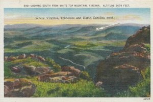 America Postcard - Looking South From White Top Mountain - Virginia - Ref TZ6931