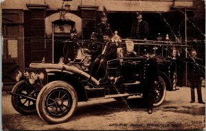 Cartão postal OH Clark County Springfield bombeiros automotivos 1911 M46-