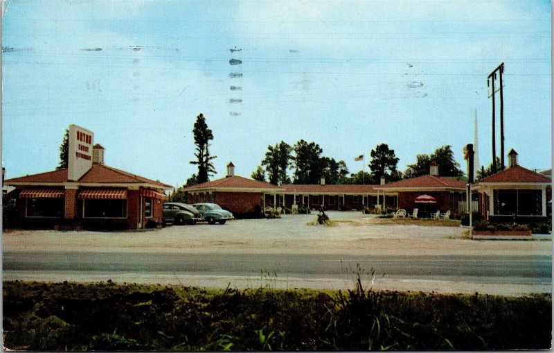 Vtg Wilmington North Carolina NC Orton Court & Restaurant 1950s View Postcard