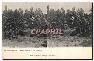 Postcard Old Wine Harvest Happy mother was his 67th harvest