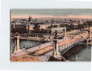 Postcard The Alexander-III Bridge, Paris, France