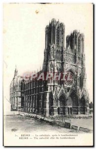 Old Postcard Reims Cathedral after Bombing