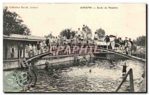 Old Postcard Amiens Swimming lessons