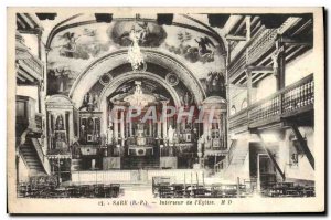 Postcard Old Sare Interior of & # 39Eglise