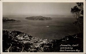 Sausalito California CA Birdseye View Real Photo Postcard By Zan of Tamalpais