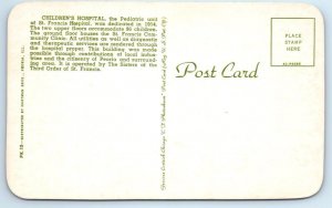 PEORIA, IL Illinois ~ Pediatric Unit  CHILDREN'S HOSPITAL c1950s Postcard