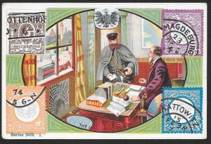 GERMANY Stamps on Mini-Postcard Postal Office Tradecard Sized Used c1911