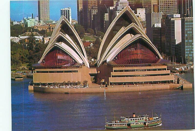 Postcard Sydney Opera House Austrailia Theater Ferry  # 3668A