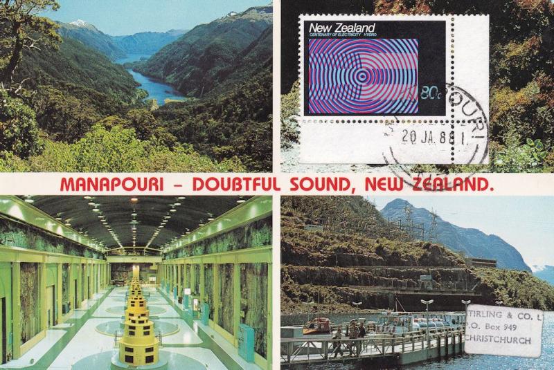 Lake Manapouri Hall Arm New Zealand Postcard First Day Cover