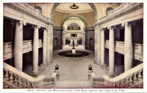 Utah Salt Lake City State Capitol Corridor and Main Stairways