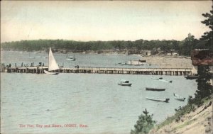 Onset MA Massachusetts Pier Bay Shore Boats c1900-20s Vintage Postcard
