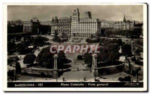 Old Postcard Barcelona Plaza Cataluna Vista general