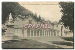 Old Postcard Statue Luchon Etigny and Spa Establishment