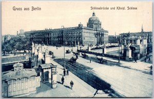 Gruss Aus Berlin Schlossbruche Und Konigl Schloss Germany Antique Postcard