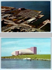 2 Postcards SARASOTA, Florida FL ~ Theater VAN WEZEL HALL c1960s-70s