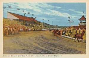 CHARLOTTETOWN P.E.I. CANADA-HARNESS HORSE RACE TRACK-EXHIBITION GROUNDS~POSTCARD