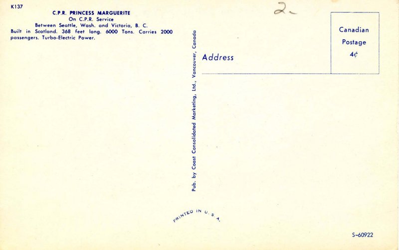 Canadian Pacific Fleet - Princess Marguerite