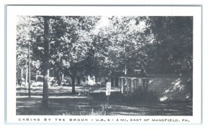 MANSFIELD, Pennsylvania PA ~ Roadside CABINS BY THE BROOK c1950s Postcard