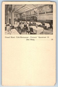 The Hague Netherlands Postcard Grand Hotel Café-Restaurant Victoria c1930's