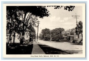 c1940s King Street North, Bathurst, New Brunswick Canada Unposted Postcard 