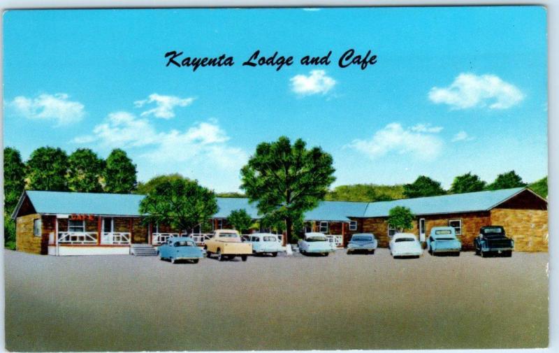 KAYENTA, Arizona AZ Roadside KAYENTA LODGE and CAFE ca 1950s Postcard